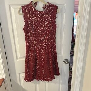 Elegant Red Lace Dress